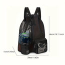 Mochila de malha com cordão para bolsa de natação com bolso molhado Mochila d