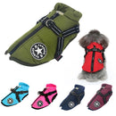 Jaqueta grande para cães de estimação com arnês inverno roupas quentes para