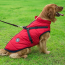 Jaqueta grande para cães de estimação com arnês inverno roupas quentes para