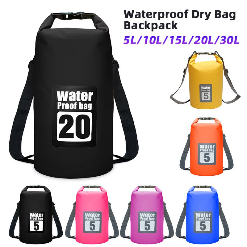 Mochila seca impermeável de 5l/10l/15l/20l/30l, saco de natação impermeável