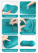 Travesseiro de viagem inflável, avião, carro, travesseiro dobrável, tipo impr