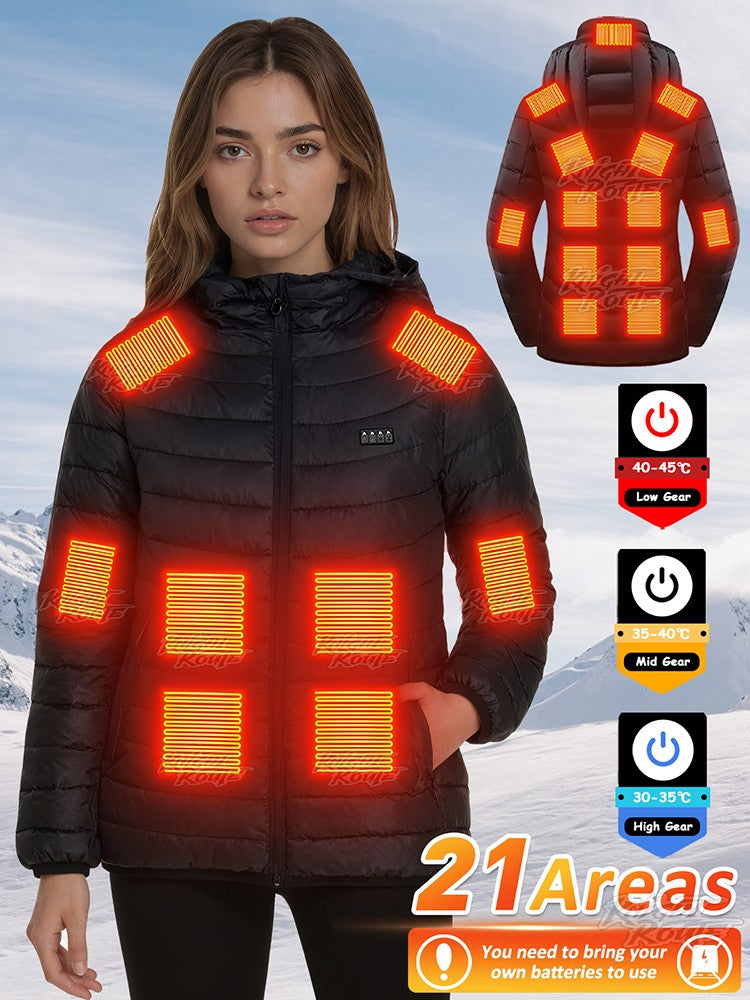 Casaco aquecido de inverno elegante para mulheres | 21/15/2 Áreas de aqueciment
