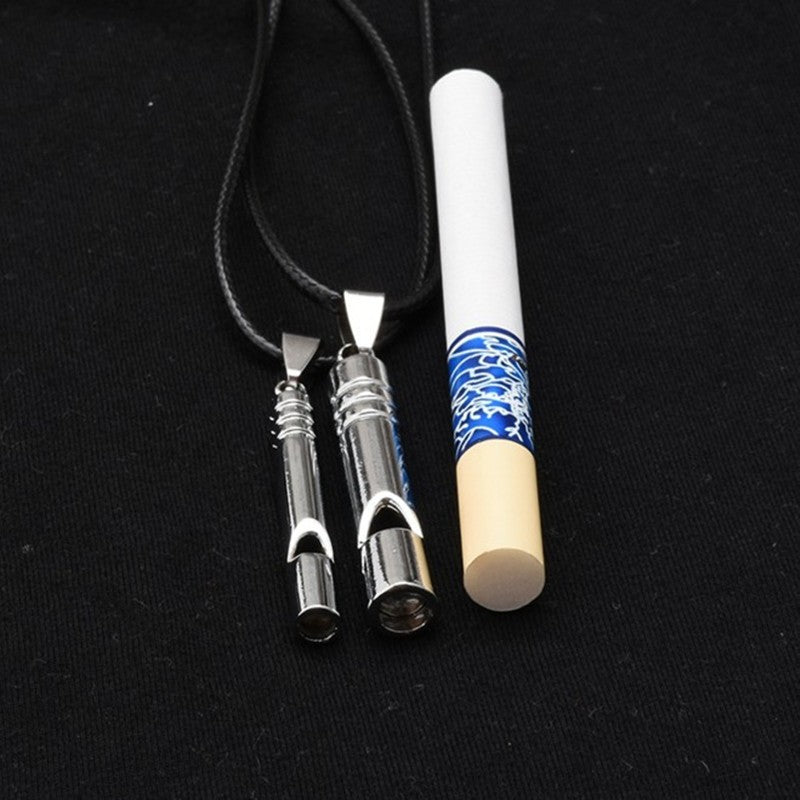 Apito de emergência de titânio alto portátil chaveiro colar apito edc chaveir