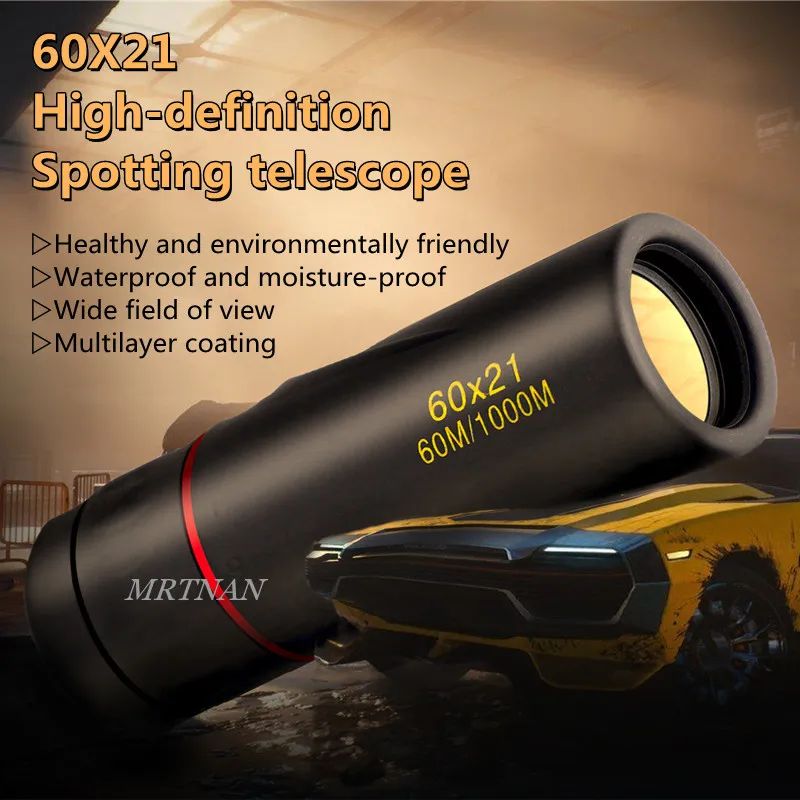 Telescópio monocular hd de alta ampliação, à prova d'água, mini telescópio portátil, zoom militar, escopo 10x para viagens e caça