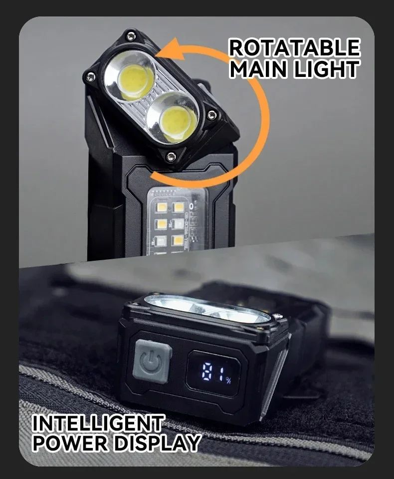 Multifuncional independente lanterna led ao ar livre mini luz de trabalho portá