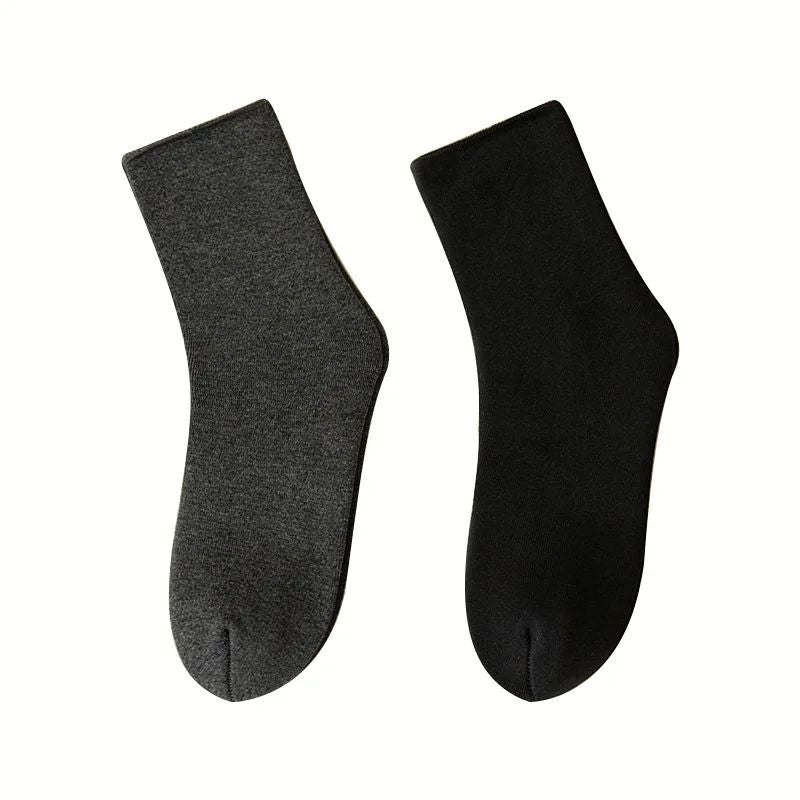 2 pares meias de inverno masculinas quentes absorventes botas de neve térmicas