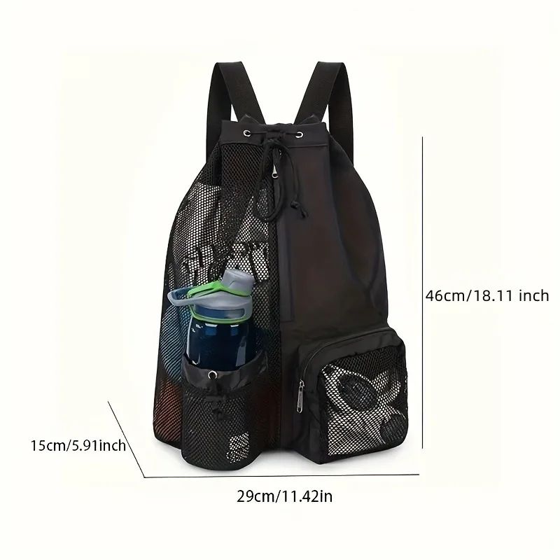 Mochila de malha com cordão para bolsa de natação com bolso molhado Mochila d