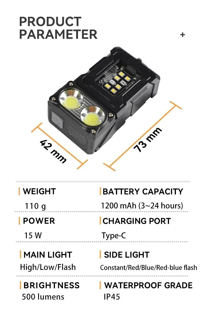 Multifuncional independente lanterna led ao ar livre mini luz de trabalho portá