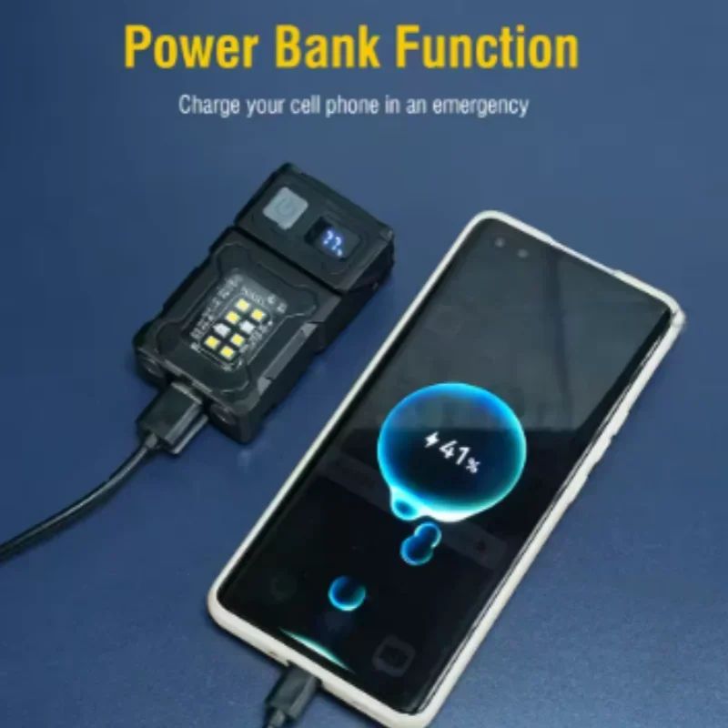 Multifuncional independente lanterna led ao ar livre mini luz de trabalho portá
