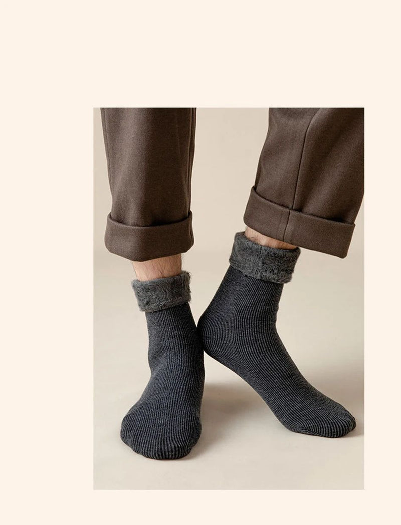 2 pares meias de inverno masculinas quentes absorventes botas de neve térmicas