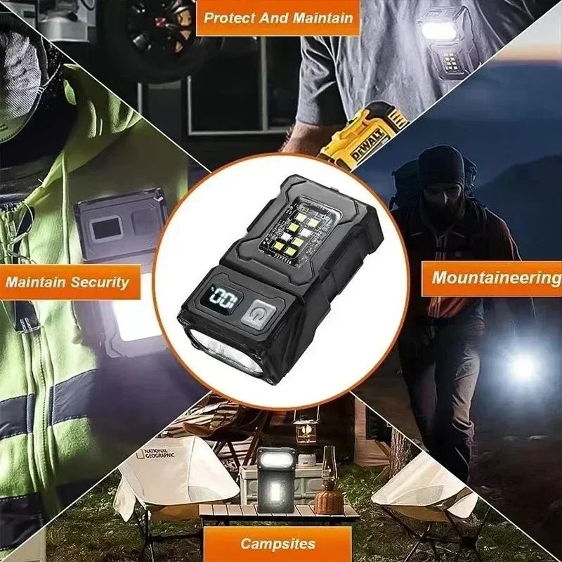 Multifuncional independente lanterna led ao ar livre mini luz de trabalho portá