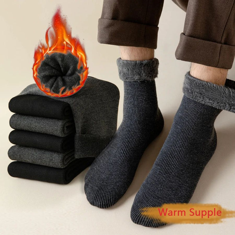 2 pares meias de inverno masculinas quentes absorventes botas de neve térmicas