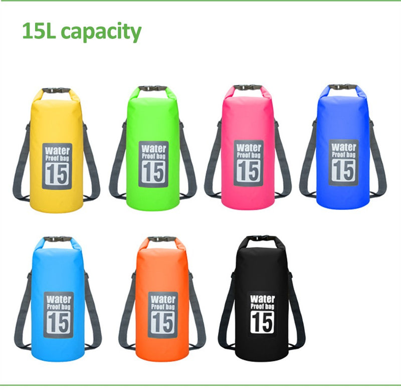 Mochila seca impermeável de 5l/10l/15l/20l/30l, saco de natação impermeável