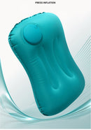 Travesseiro de viagem inflável, avião, carro, travesseiro dobrável, tipo impr