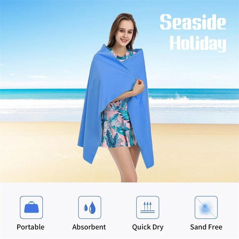 40x80/80x160cm toalha esportiva de secagem rápida azul cinza verde laranja nata